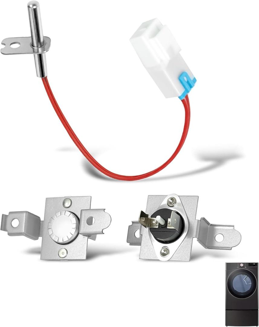 DLEX4000B DLGX4001W High Limit Thermostat & Thermistor Kit Fit for LG DLE3600V DLE7000W DLE7100W DLE7150W DLE7300VE DLE7300WE DLE7400VE DLE7400WE DLEX4200B DLEX4500B DLEX8900B DLEX8980V DLG1102W