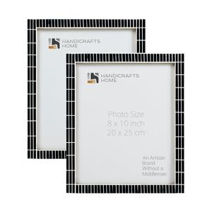 Handicrafts Home 8x10 Picture Frames Pack of 2 Manhattan Collection Resin Inlay Photo Frame, Decorative Frames for Wall & Desk, Boho Chic & Vintage Inspired Home Decor, Unique Handmade Photo Display
