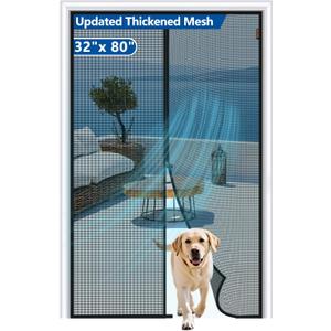 MAGZO Upgraded Thicker 250g/m Magnetic Screen Door Fit Door Size 32 x 80 Inch, Mesh Size 34" x 81", Reinforced Heavy Duty Windproof Net Screen with Magnet for Front/Back/Sliding/Patio MAGZO Upgraded Thicker 250g/m Magnetic Screen Door Fit Door Size 32 x 80 Inch, Mesh Size 34" x 81", Reinforced Heavy Duty Windproof Net Screen with Magnet for Front/Back/Sliding/Patio
