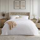 Bedsure King Quilt Set - Ultra Soft Quilt Bedding Set for Modern Bedroom Decor, White Summer Bedspread Coverlet with 2 Pillow Shams, Lightweight All-Season King Size Comforter 106"x96"