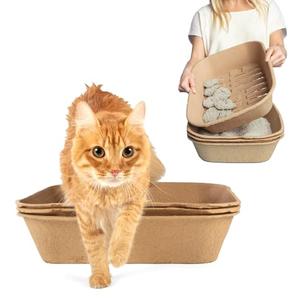 Kitty Sift (Set of 1 Litter Boxes & 1 Sifting Liner) Disposable Sifting Cat Litter Box Jumbo, 2 Count, Durable and Portable for Travel with Odor Control
