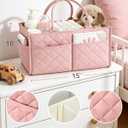 Tivellary Baby Diaper Caddy Organizer Spacious Storage Basket for Newborn Essentials, Nursery & Diaper Station, Registry Essential, Dusty Rose
