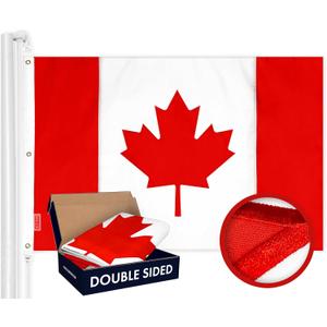 G128 Canada Canadian Flag | 6x10 Ft | Double ToughWeave Series Double Sided Embroidered 210D Polyester | Country Flag, Embroidered Design, Indoor/Outdoor, Brass Grommets, Heavy Duty, 3-ply
