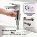 Rbrohant Single Hole Bathroom Faucet, Polished Chrome Single Handle Bathroom Sink Faucets for 1 Hole,Bathroom Vanity Faucet with Pop up Drain, Deck Mount, R2001-PC