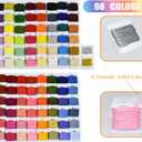 Embroidery Floss Thread Kit 100 Cotton Floss Bobbins and Cross Stitch Kit Bracelets Floss Crafts Floss (96 Color)