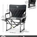 TIMBER RIDGE Heavy Duty Camping Chair with Compact Size, Portable Directors Chair with Side Table and Pocket for Camping, Lawn, Sports and Fishing, Supports Up to 400lbs, Black