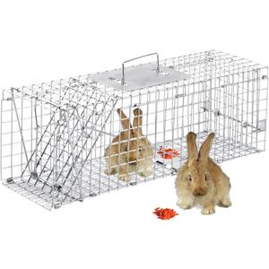 Animal Traps,Live Animal Trap for Cats,Rabbits, Squirrels,cat Trap for Stray Cats, Live Traps for Raccoons, Steel Foldable with Pedal Triggers (24 x 7 x 8 inches)