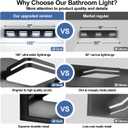 360 Rotate LED Dimmable Bathroom Vanity Light Fixtures, 1600LM Acrylic Matte Black Vanity Lights for Bathroom, Modern Wall Lighting Fixtures Over Mirror Kitchen Living (Natural White Light 5000K)