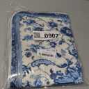 Dish Drying Mat Kitchen Counter Absorbent Blue and White Pattern Coffee Sink Mat Dish Drainer Pad 18 Inch x 24 Inch