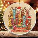 3 x Sending Christmas Vibes Adult Naughty Couple Husband Wife Friend Gift 1 - Christmas Ornaments - Christmas Decorations - 3.6 in Acrylic - Funny Gag Gifts - White Elephant - Stocking Stuffers