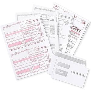 DuryMark 1099 Misc Tax Forms 2025 with Envelopes, 10 Vendor Kit for 4 Part Tax Form, Compatible with QuickBooks and Accountings Software, Self Seal Envelopes, Made in USA