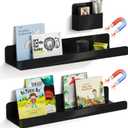 Magnetic Book Shelf, Magnetic Shelf for White Board, Magnetic Shelves for Classroom with Pen Holder (2, Black)