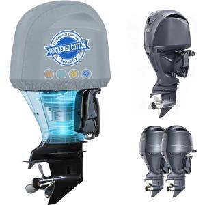 Outboard Motor Cover for Yamaha F150 F175 F200,utboard Motor Cover (B-Series) 2015-2022,600D Oxford with Cotton Lining Boat Motor Cover Waterproof & Heavy Duty, Fade-Resistant Boat Engine Cover