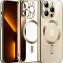 JETech Soft Clear Case for iPhone 13 Pro Max 6.7-Inch, Camera Lens Full Protection, Compatible with MagSafe Wireless Charging, Shockproof Electroplated TPU Phone Cover (Gold)