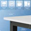 43" Home Office Desk Modern Computer Desk 43.3x23.6x29.5 inches PC Table with Thicken Frame Industrial Style Sturdy Metal Frame Furniture for Writing Gaming Marble White+Black