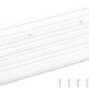 Yaocom 1 Pack U Shape Screw on Under Door Seal 36 Inch Aluminum and Rubber Door Threshold Extension with Draft Stopper for Home Prevents Hot, Cold Air, Dust, Insects, Suitable for 1-3/4 Inch, White
