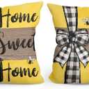2 PCs Pillow Covers, Housewarming Gifts New Home Throw Pillow Covers 18x18, Bee Decor House Warming Gifts, Pillow Cases Decorative Cushion Covers Pillowcase Living Room Home Decor for Car Couch Bed (Polychromatic114)