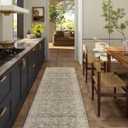 Washable Kitchen Rug Runners for Hallways: 2'x6' Bedroom Runner Rug Non Slip Low-Pile Stain Resistant Soft Indoor Floor Carpet Runner for Indoor Entryway Hallways Kitchen Laundry Room Farmhouse (Brown and Grey)