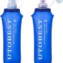 UTOBEST Soft Flask, 2 Pack Soft Flask Running Bottles 500ml,TPU Foldable Running Flask, Portable Collapsible Flask Handheld for Travel Traveling Hiking Cycling City Walk