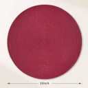FunWheat Round Braided Placemats Set of 6 Place mats for Dining Tables Woven Heat Resistant Table Mats 15 inch (Wine)