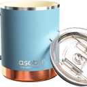 asobu Ultimate Ceramic Travel Mug, 12oz Insulated Stainless Steel Coffee Cup with Handle & Splash-Resistant Lid, Ceramic Lined for Pure Taste, BPA-Free, Double-Wall Vacuum for Hot Drinks (Baby Blue)