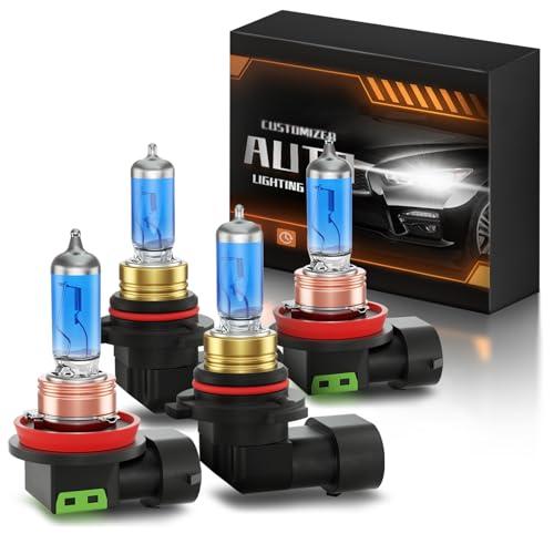 XFLHEHD Fits for 2006-2020 Toyota 4Runner Halogen Headlight Bulbs Combo, Ultra Bright 5000K White High Low Beam Headlight Bulbs, Plug and Play, 4 Pack