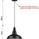 LOEHINLE Pendant Light Fixtures, 2Pcs Farmhouse Kitchen Island Lights Fixture, Industrial Hanging Pendant Lighting for Dining Room Bedroom, Black Metal Pendant Lamp, E26 Base, 12.2in