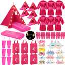 Slumber Party TeepeeTent, Basic, 6 Rose Red, 6 Set
Inflatable Mattress, LED String Lights, Mask Bags Slippers, Sleepover Kit for Girls Birthday Spa Party, Indoor Outdoor Favors
