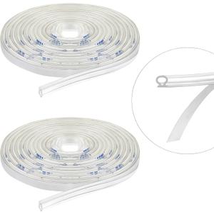 Tondiamo Shower Door Side Strip Seal Glass Translucent Shower Door Side Strip Seal Soft Clear PVC Frameless Glass Sweep to Stop Water(5/32 x 98.4 Inches,2 Rolls)