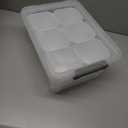 Trivon Plastic Storage Bins with 6 Removable Inserts, White Storage Container, 15.94x7.61x7.28 Inches, for Markers, Pens, Craft Tools17 QT Clear Storage Bins with Lids,