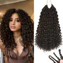 120 Strands Curly Crochet Hair Gogo Curl Pure Protein Fiber Close to Human Hair 14 Inch Pre looped Deep Wave Curly Crochet Hair For Black Women Beach Curl Twist Braiding Hair Extensions (14inch 2/4#)