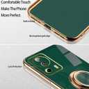 Compatible with Xiaomi 13 Lite Case Ring Holder Magnet Green, for Xiaomi 13 Lite Phone Case Silicone Shockproof Plate Luxury Slim Cover (Dark Green)