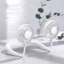 Portable Neckband Fan Mini Neck Fan USB Rechargeable Personal Fan with Aromatherapy, 360 Degree Rotation Fan with Color Changing LED