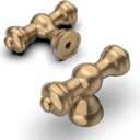 Amerdeco 10 Pack Champagne Bronze Kitchen Cabinet Knobs 2.1 Inch(53mm) Single Hole Cabinet Handles Dresser Knobs Drawer Knobs and Pulls for Bathroom Cabinets ZH0014...