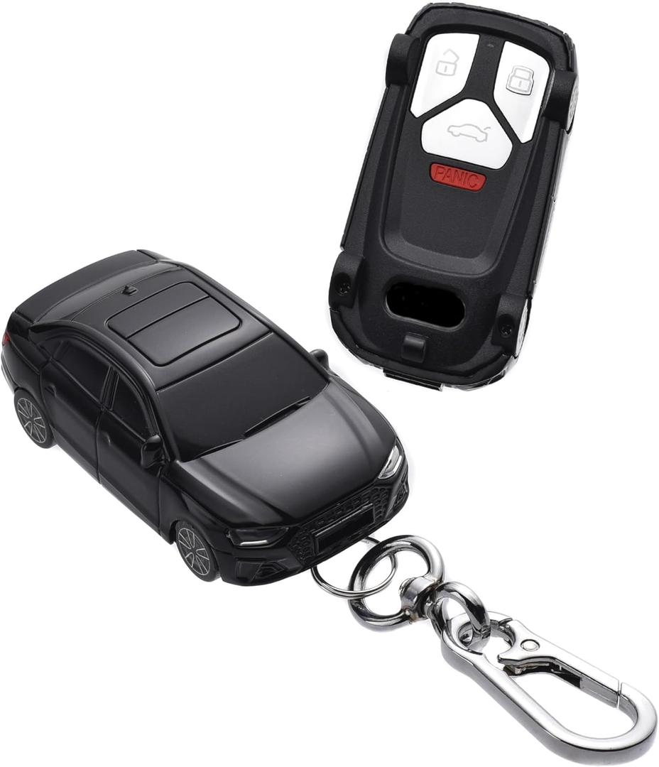 for Audi A3 A4 A6 Q5 Q7 TT TTS SQ5 R8 S5 Smart Remote Key Key Fob Cover - Black