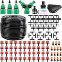 Drip Irrigation System, 164FT Garden Irrigation System 1/4, Blank Distribution Tubing Watering Drip Kit Automatic Irrigation Equipment for Garden Greenhouse, Flower Bed,Patio,Lawn