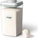 Ankou Airtight Pop Food Storage Container with Lid & 130ml Scoop, 4L/4.2qt BPA-Free Cereal, Rice, Flour, Pasta & Snack Container, Stackable & Durable,Kitchen Pantry Organizer