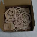 Blulu 40 Pieces Wooden Wedding Table Numbers Hexagon Shape 1-40 Rustic Hollow Wood Table Numbers with Holder Base Standing for Wedding Event Party Catering Decoration