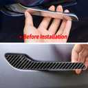 Carbon Fiber Door Handle Cover, Door Handle Protective Cover Decoration Compatible with Tesla Model Y/3 Accessories (4 Pieces) (3K Glossy Carbon)