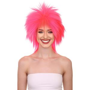 HalloweenPartyOnline Funky Punk Wig (Adult, Neon Pink)