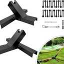 Hammock Stand Bracket Kits,Heavy Duty Hammock Bracket for 4" x 4" (Actual:3.5" x 3.5") Lumber,DIY Hammock Bracket Base - 500LBS Capacity - Black Powder Coated - 2Pack