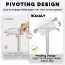 Toilet Paper Holder Stand, Brushed Nickel Toilet Paper Holder Free Standing, Post Pivoting Design & Stable Weighted Base SUS304 Stainless Steel for Bathroom(Mega Roll)