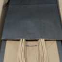 Joybe 100 Pack 5.95x3.25x8 Inch Small Black Paper Bags with Handles Bulk, Kraft Paper Gift Bags for Birthday Party Favors Grocery Retail Shopping Business Goody Merchandise Craft Blank Sacks (100pcs)