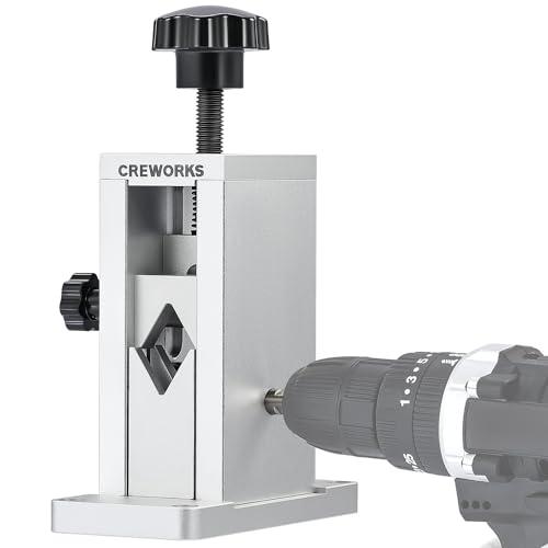 CREWORKS Manual Wire Stripper Machine with Patent, Drill Powered Wire Stripper with Adjustable Feed Hole, Portable Cable Stripping Tool with Hand Crank for 0.06"-0.9" Scrap Copper Cable Recycling