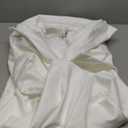 Womens Classic Coat Lapel Collar Open Front Belted Long Jacket (Small, White)