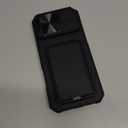 SSLOTSCASE for iPhone 17 Pro Max Case with Card Holder & Kickstand & Slide Camera Lens Cover & Camera Stand & Wallet, Military-Grade Heavy Duty Phone Case Cover for iPhone 17 Pro Max 5G 2025, Black