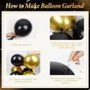 Vicduotex 114pcs 50th Birthday Decorations for Men, Black & Gold Balloons, Banner, Confetti, Ribbons & Strips for 50 Year Old Birthday Parties