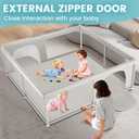 79x79 Inch Baby Playpen for Babies and Toddlers, Extra Large Play Yards for Indoor & Outdoor with Zipper Gates, Breathable Mesh with Anti-Slip Base