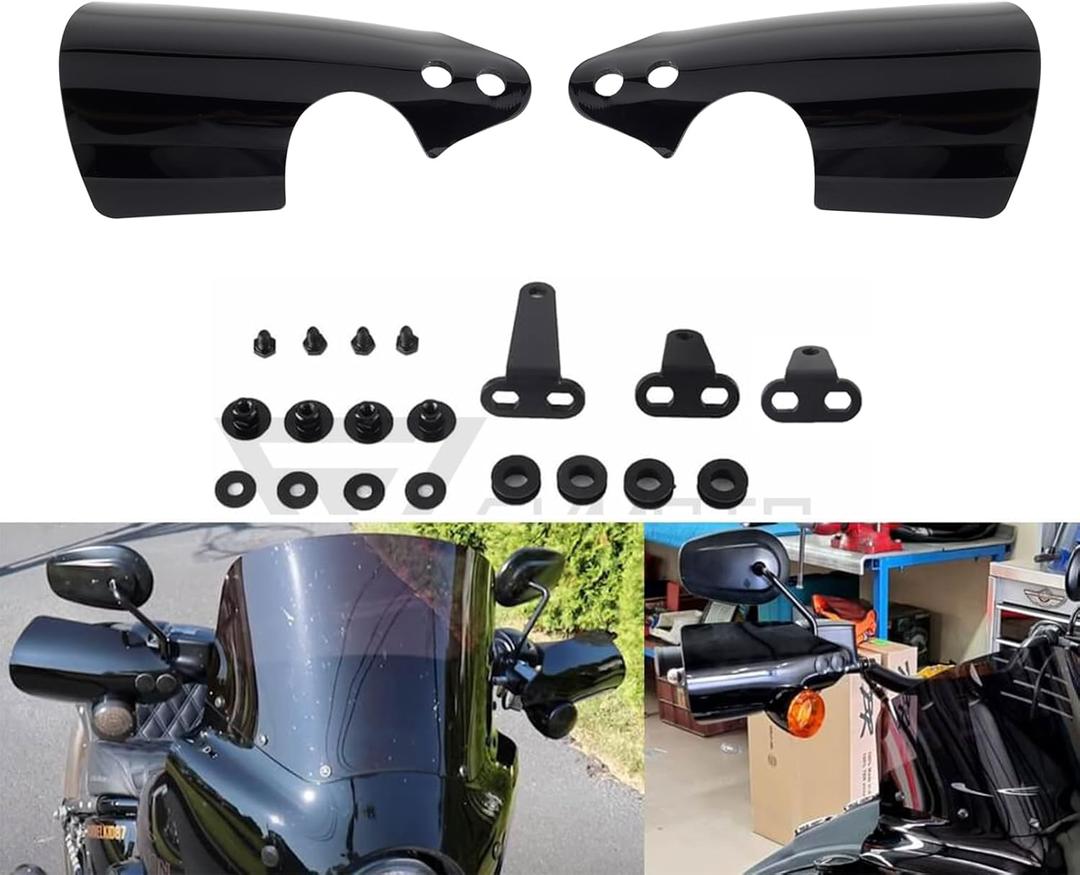 Club Style Handlebar Handguards Upgrade Bracket with Cutouts Compatible with Harley Turn Signals Touring Softail Sportster Dyna 2009+ 2025