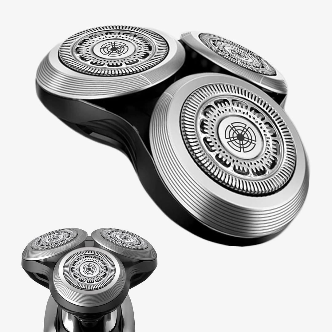 SH90 Replacement Rotary Heads for Shavers Series 9000, New Version of Metal Wheel Buckle and Upgrade Double-Layer Precision Blades